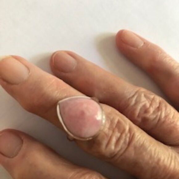 Natural Pink Peruvian Opal Ring size 7 - Picture 2 of 6